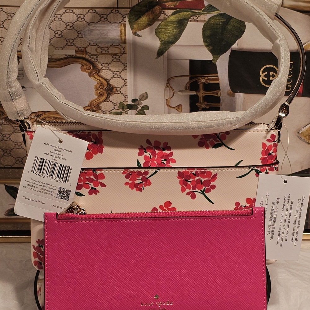 Kate Spade Floral Crossbody Bag with Pink Wallet